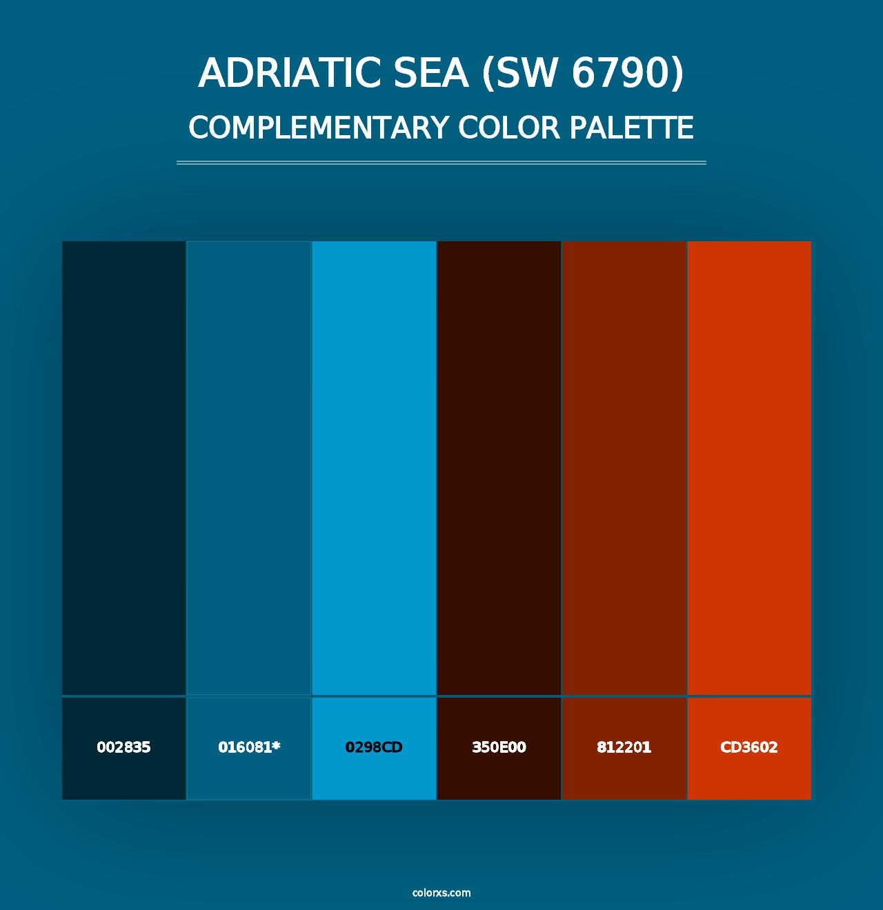 Adriatic Sea (SW 6790) - Complementary Color Palette