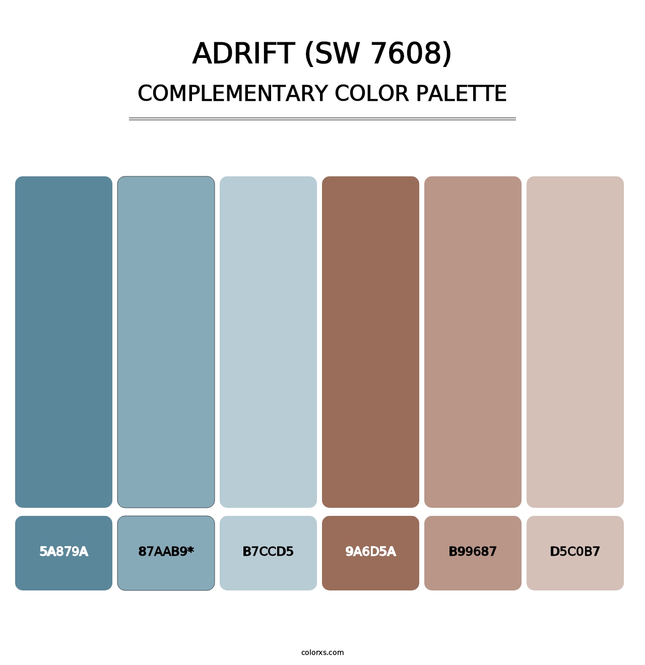 Adrift (SW 7608) - Complementary Color Palette