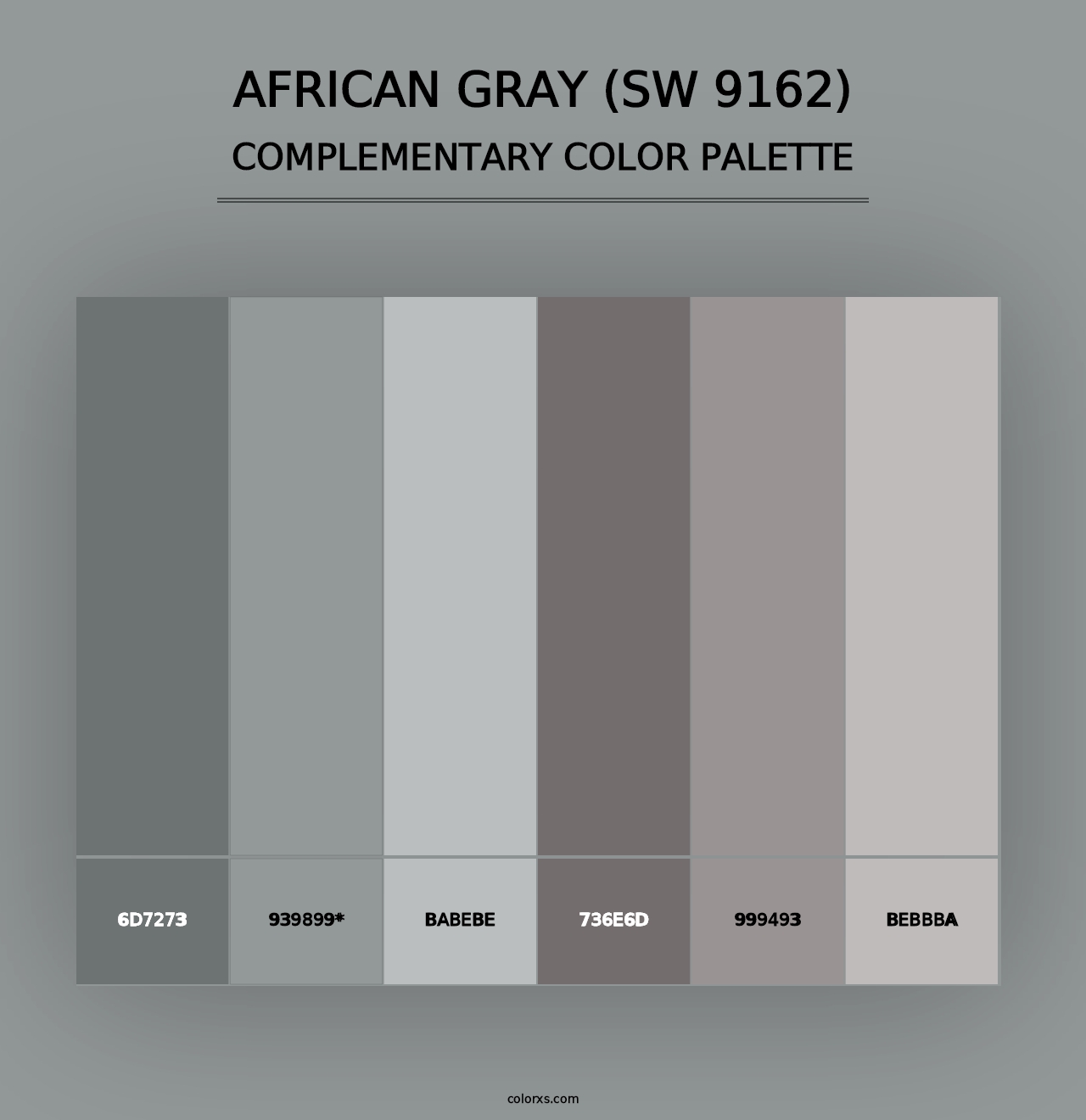 African Gray (SW 9162) - Complementary Color Palette