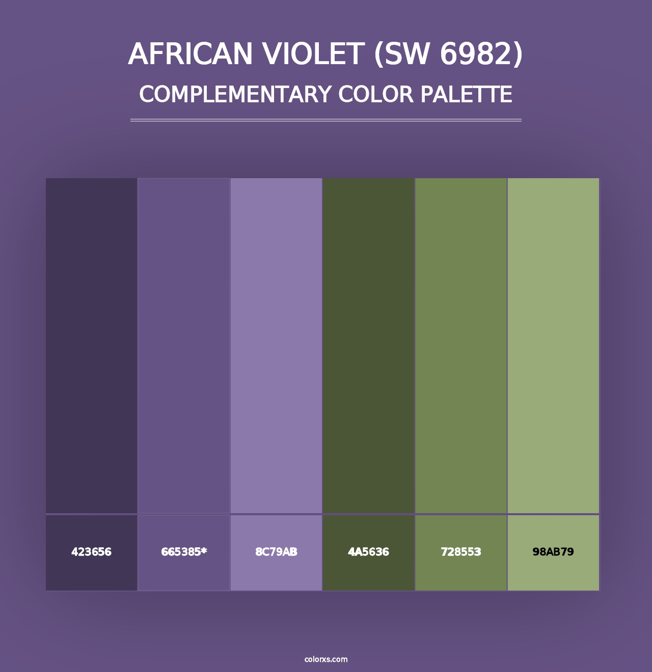 African Violet (SW 6982) - Complementary Color Palette