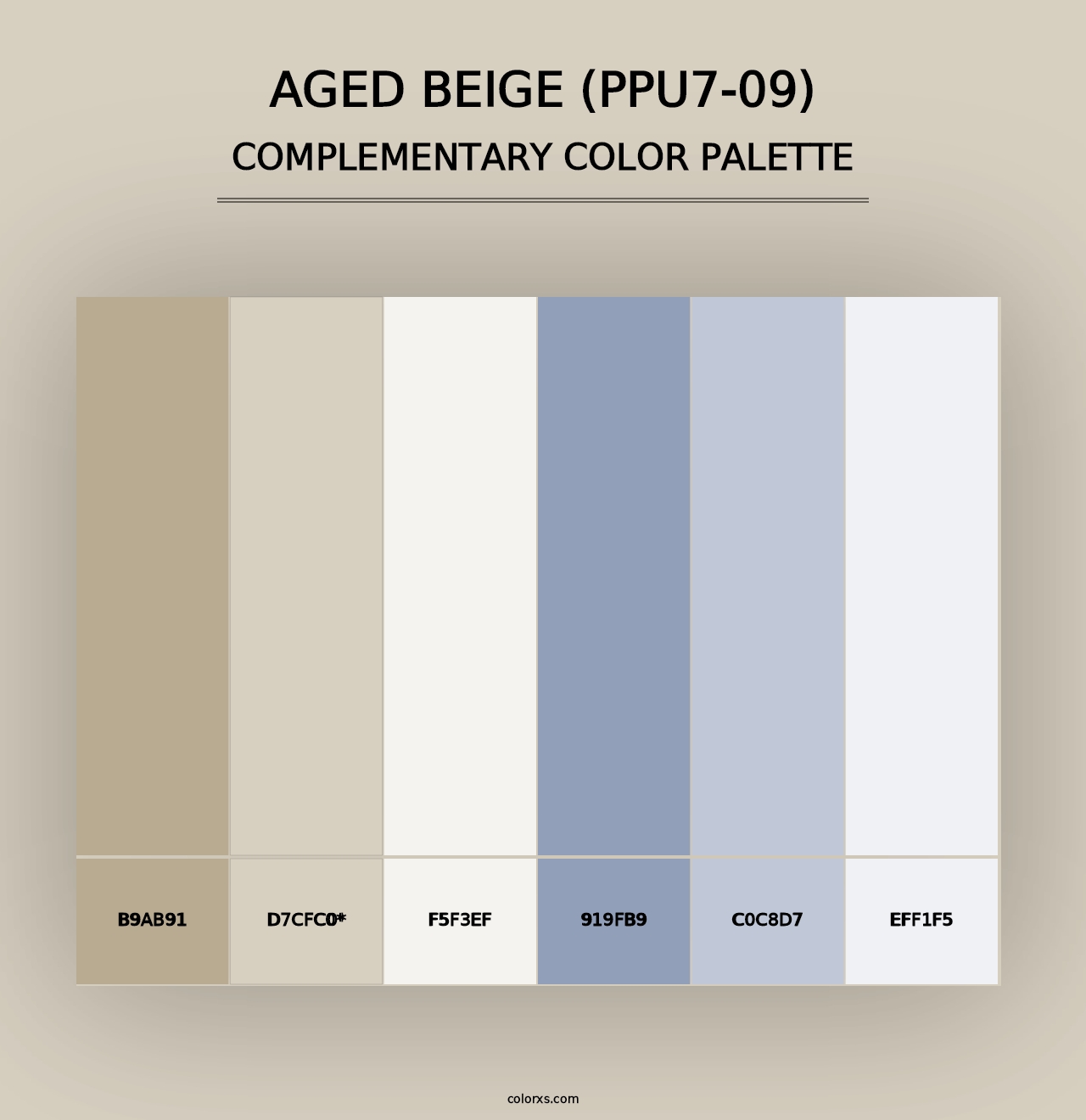 Aged Beige (PPU7-09) - Complementary Color Palette