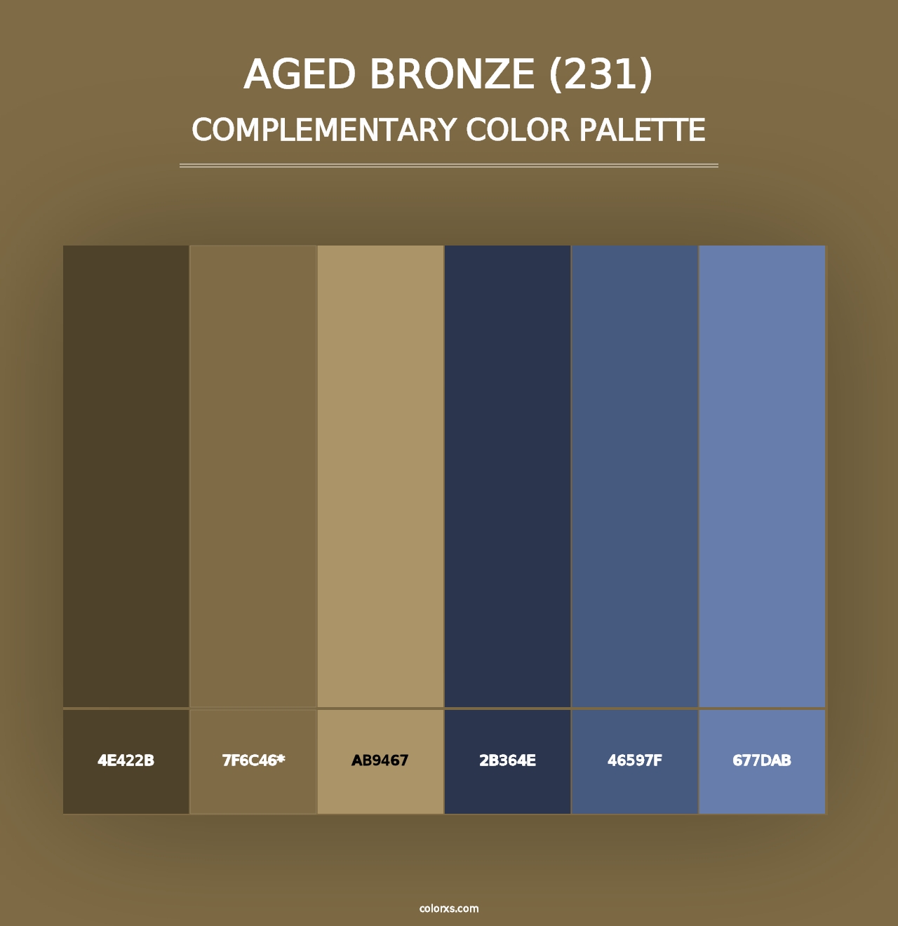 Aged Bronze (231) - Complementary Color Palette