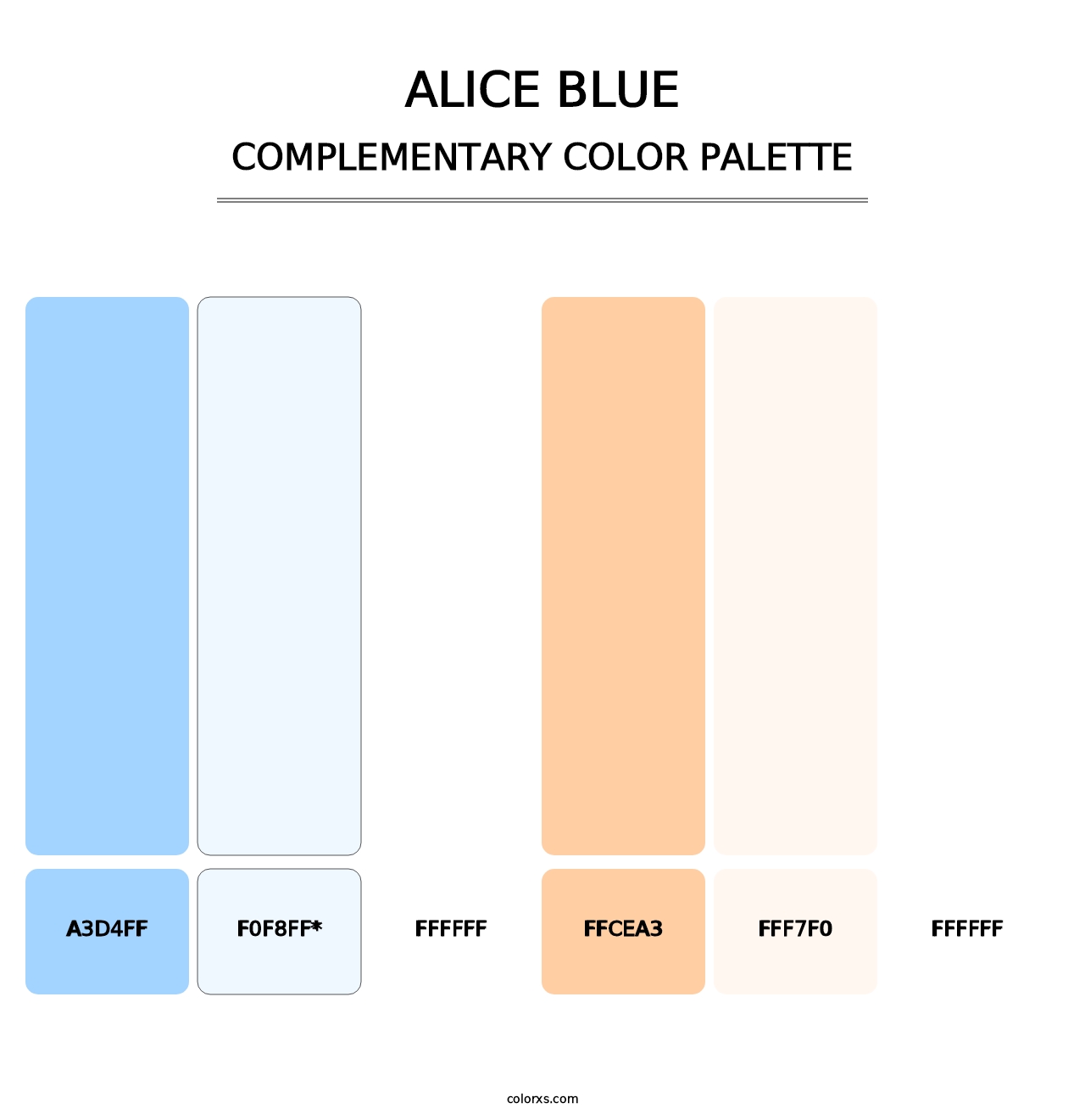 Alice blue - Complementary Color Palette