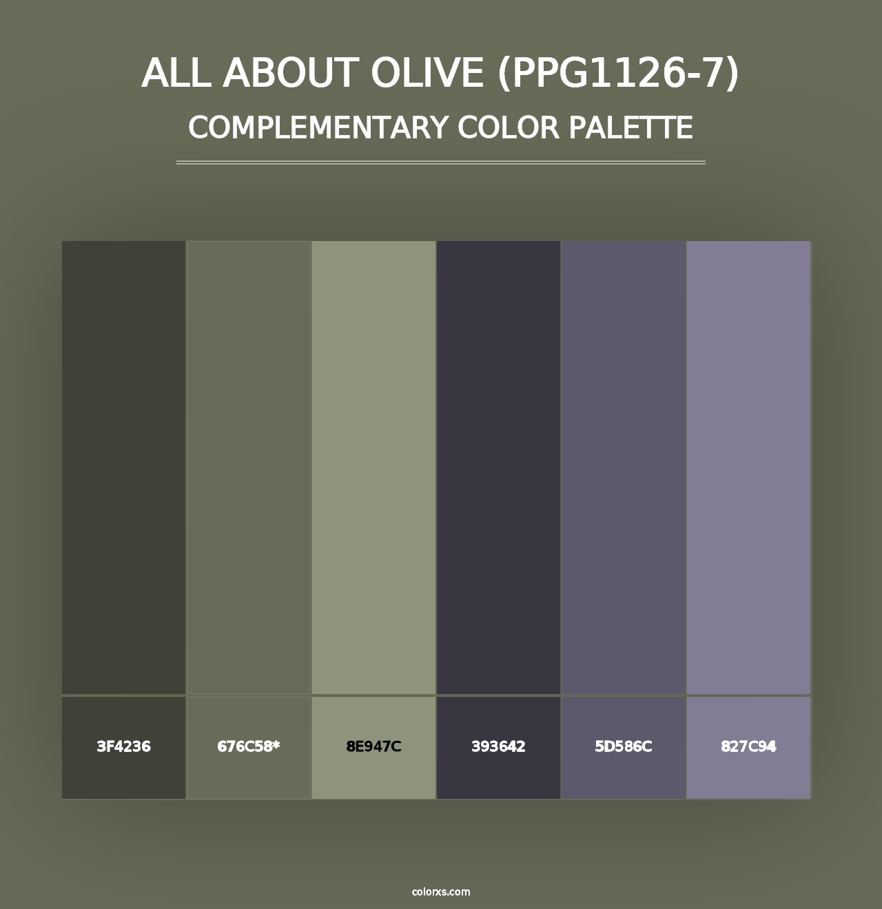 All About Olive (PPG1126-7) - Complementary Color Palette