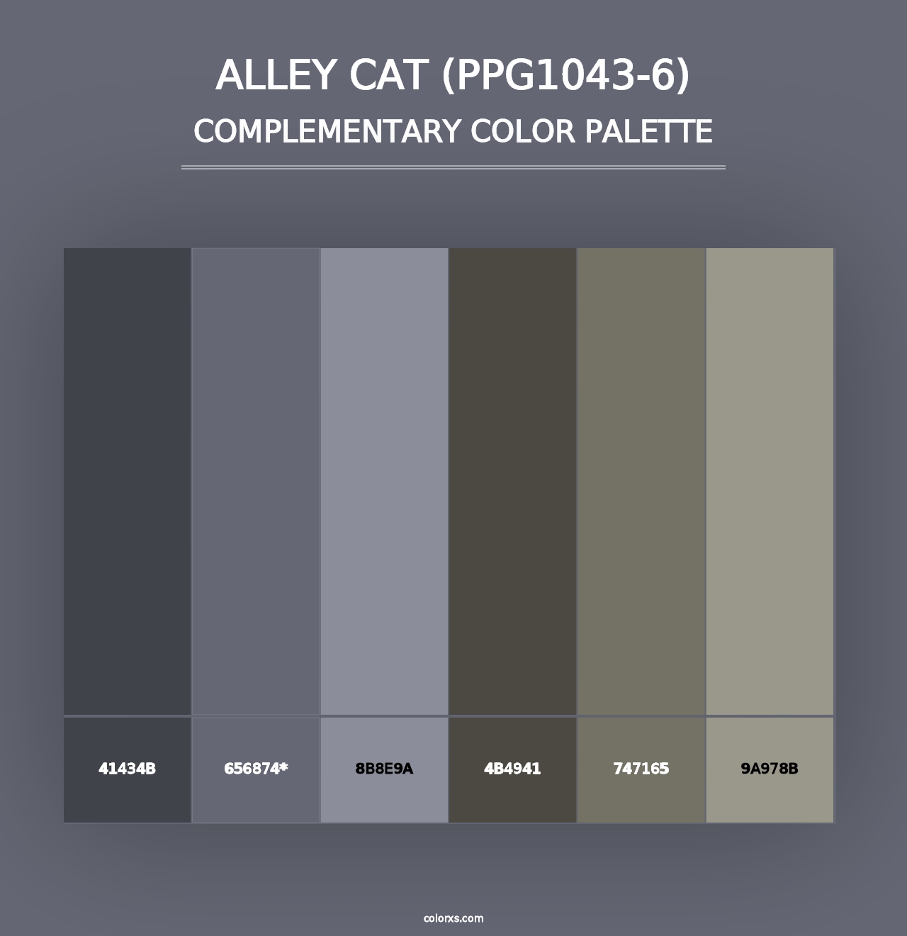 Alley Cat (PPG1043-6) - Complementary Color Palette