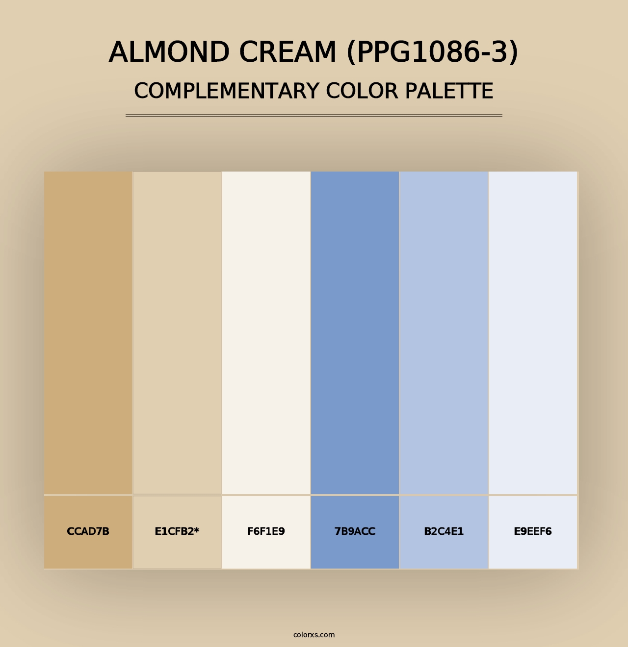 Almond Cream (PPG1086-3) - Complementary Color Palette