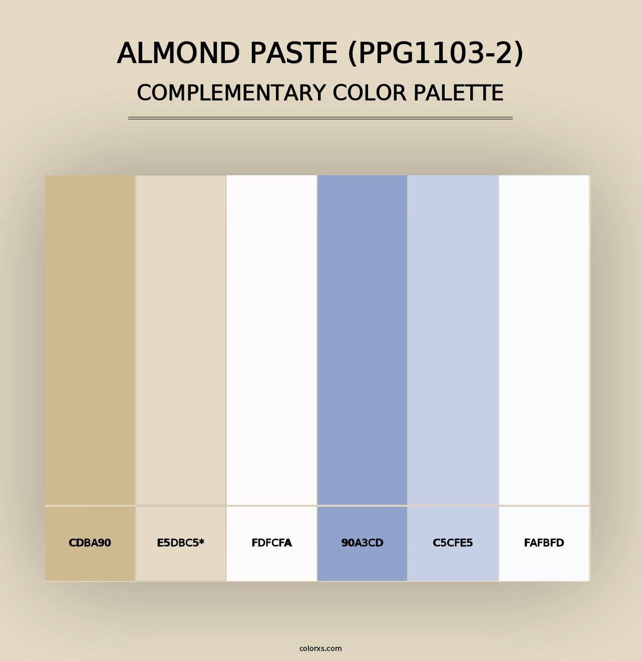 Almond Paste (PPG1103-2) - Complementary Color Palette