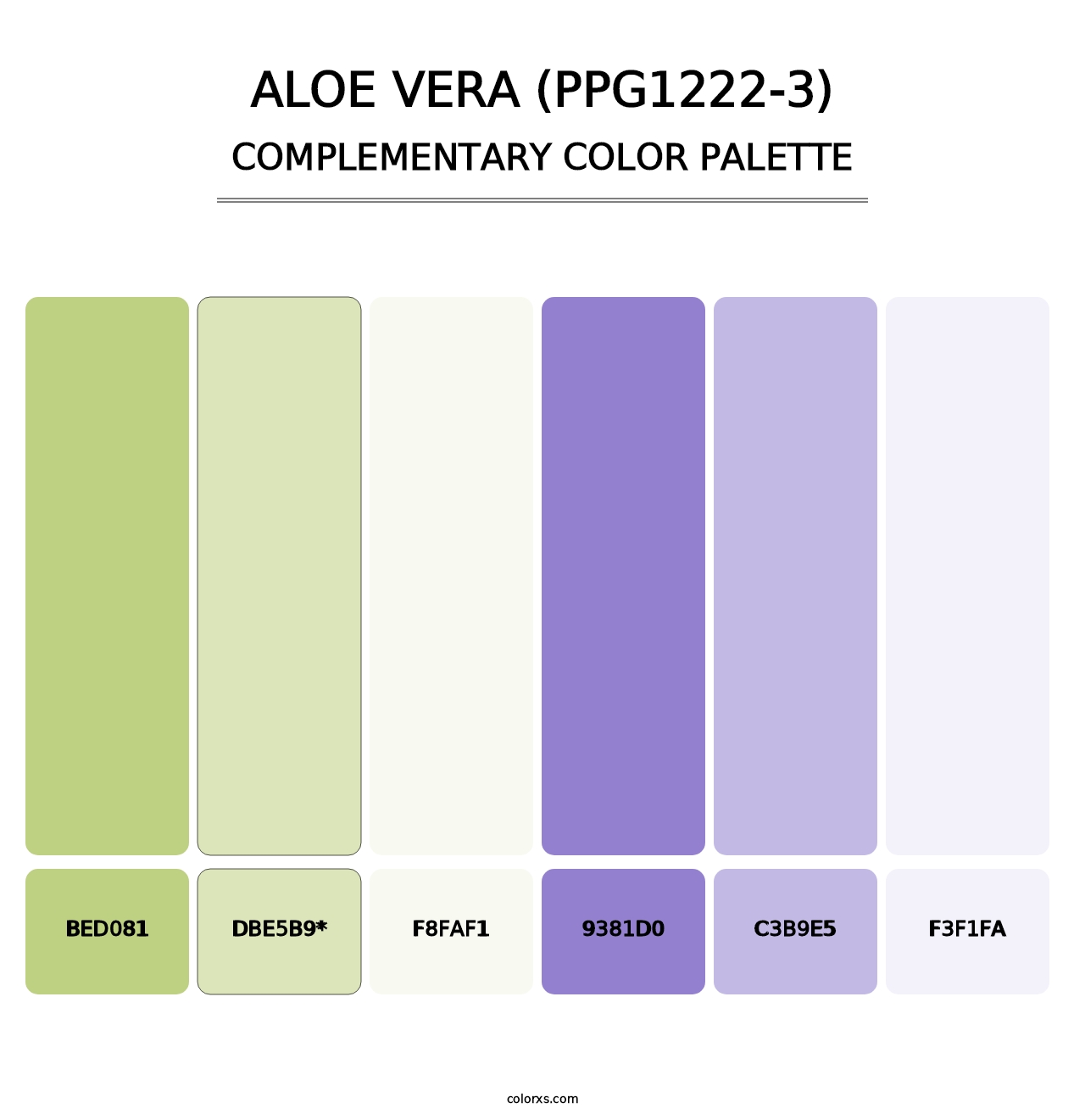 Aloe Vera (PPG1222-3) - Complementary Color Palette