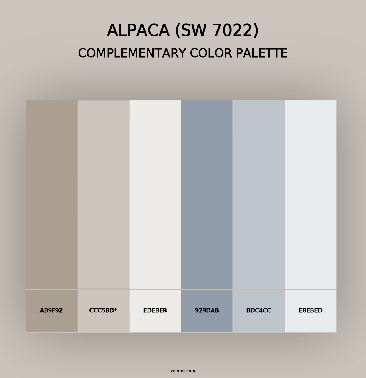 Alpaca (SW 7022) - Complementary Color Palette