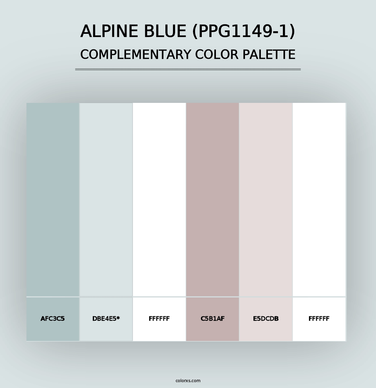 Alpine Blue (PPG1149-1) - Complementary Color Palette