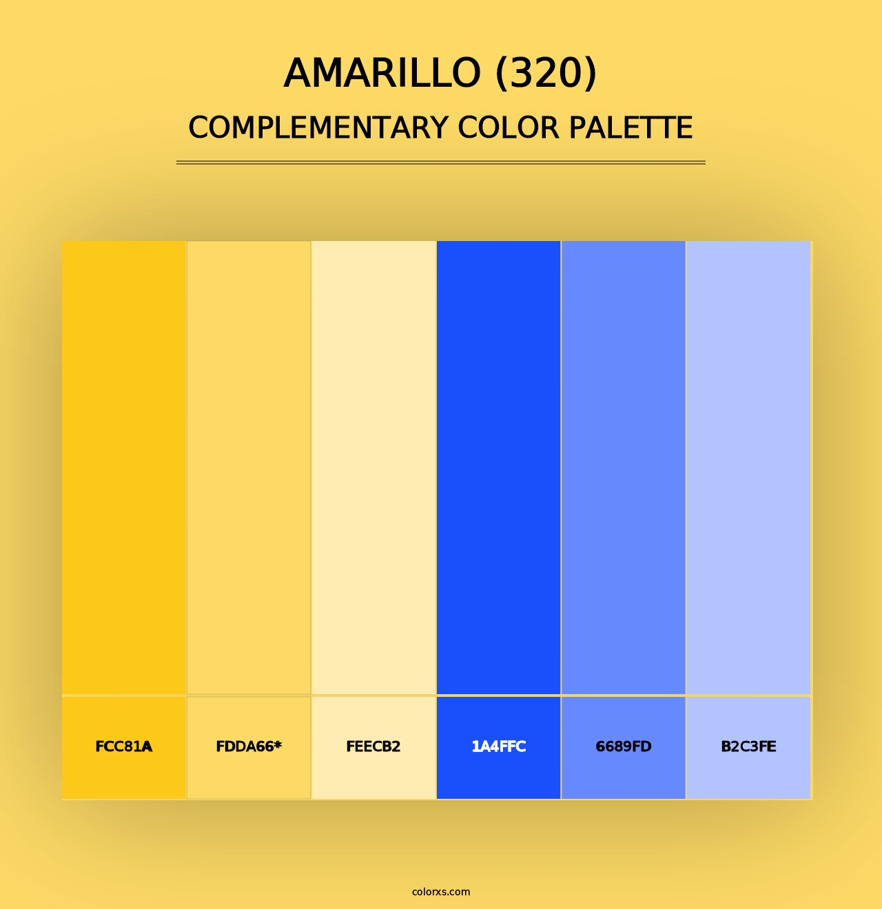 Amarillo (320) - Complementary Color Palette