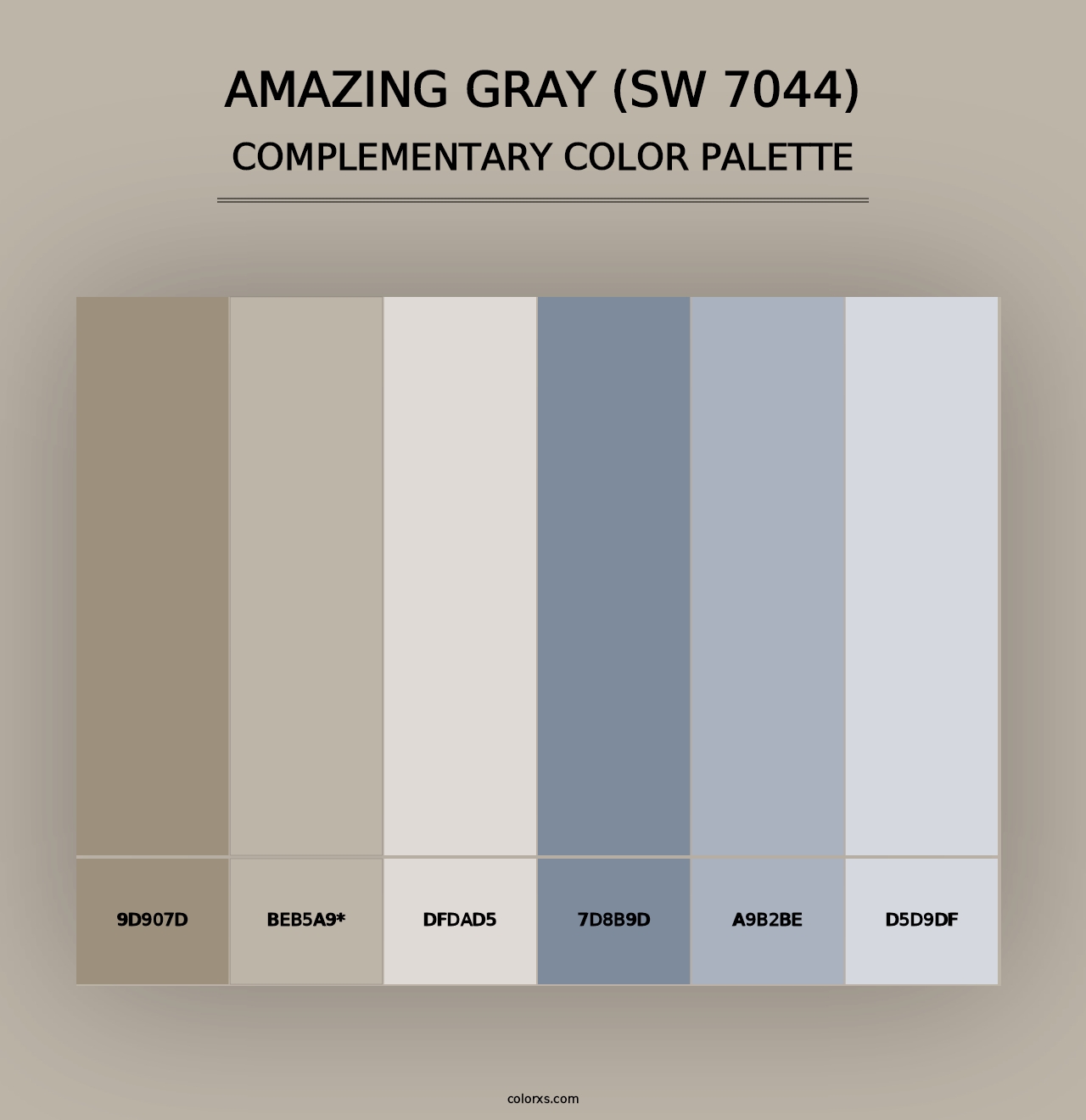 Amazing Gray (SW 7044) - Complementary Color Palette