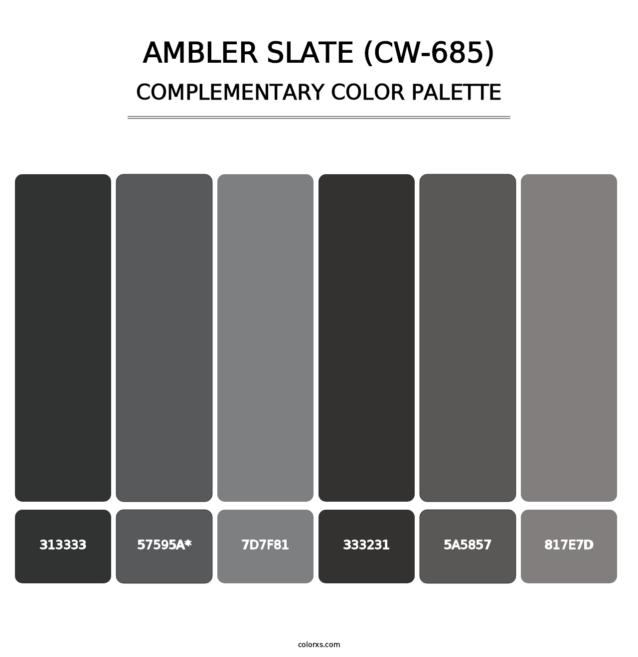 Ambler Slate (CW-685) - Complementary Color Palette