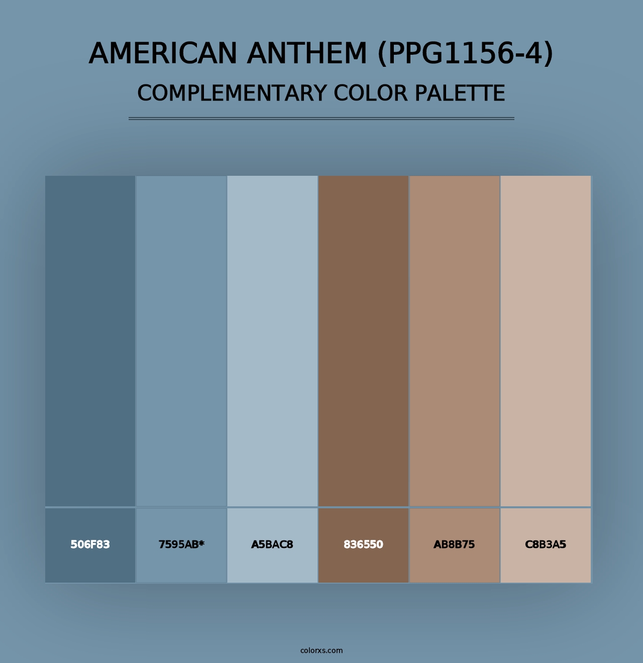 American Anthem (PPG1156-4) - Complementary Color Palette