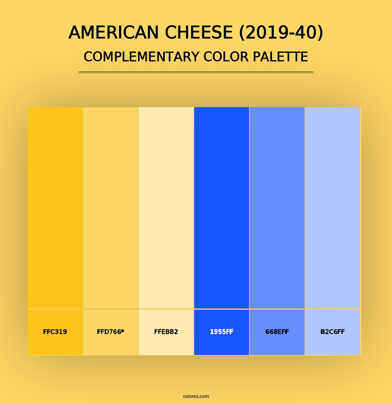 American Cheese (2019-40) - Complementary Color Palette