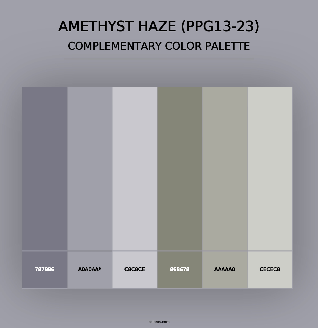 Amethyst Haze (PPG13-23) - Complementary Color Palette