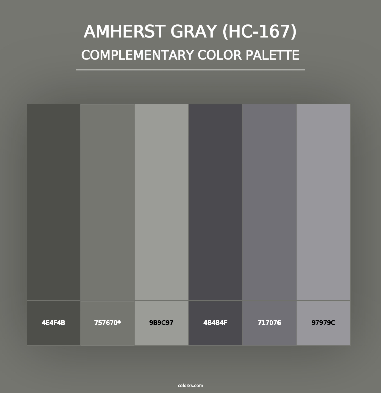 Amherst Gray (HC-167) - Complementary Color Palette