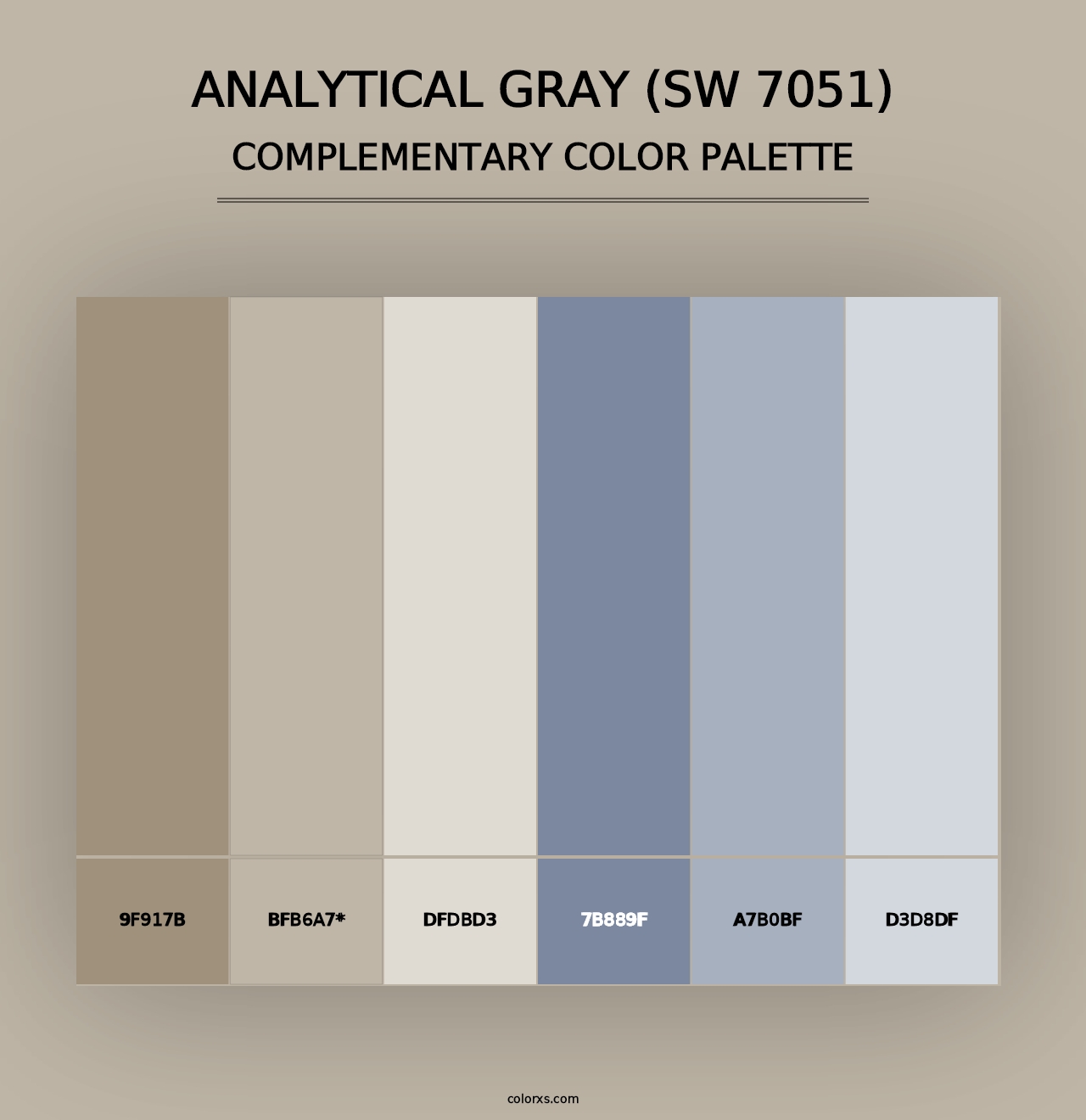 Analytical Gray (SW 7051) - Complementary Color Palette