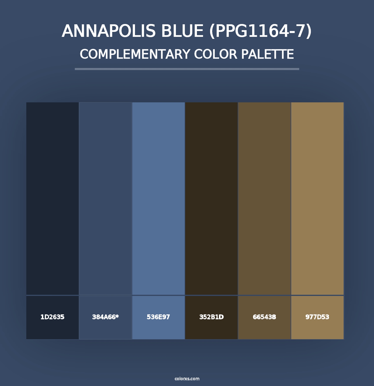 Annapolis Blue (PPG1164-7) - Complementary Color Palette