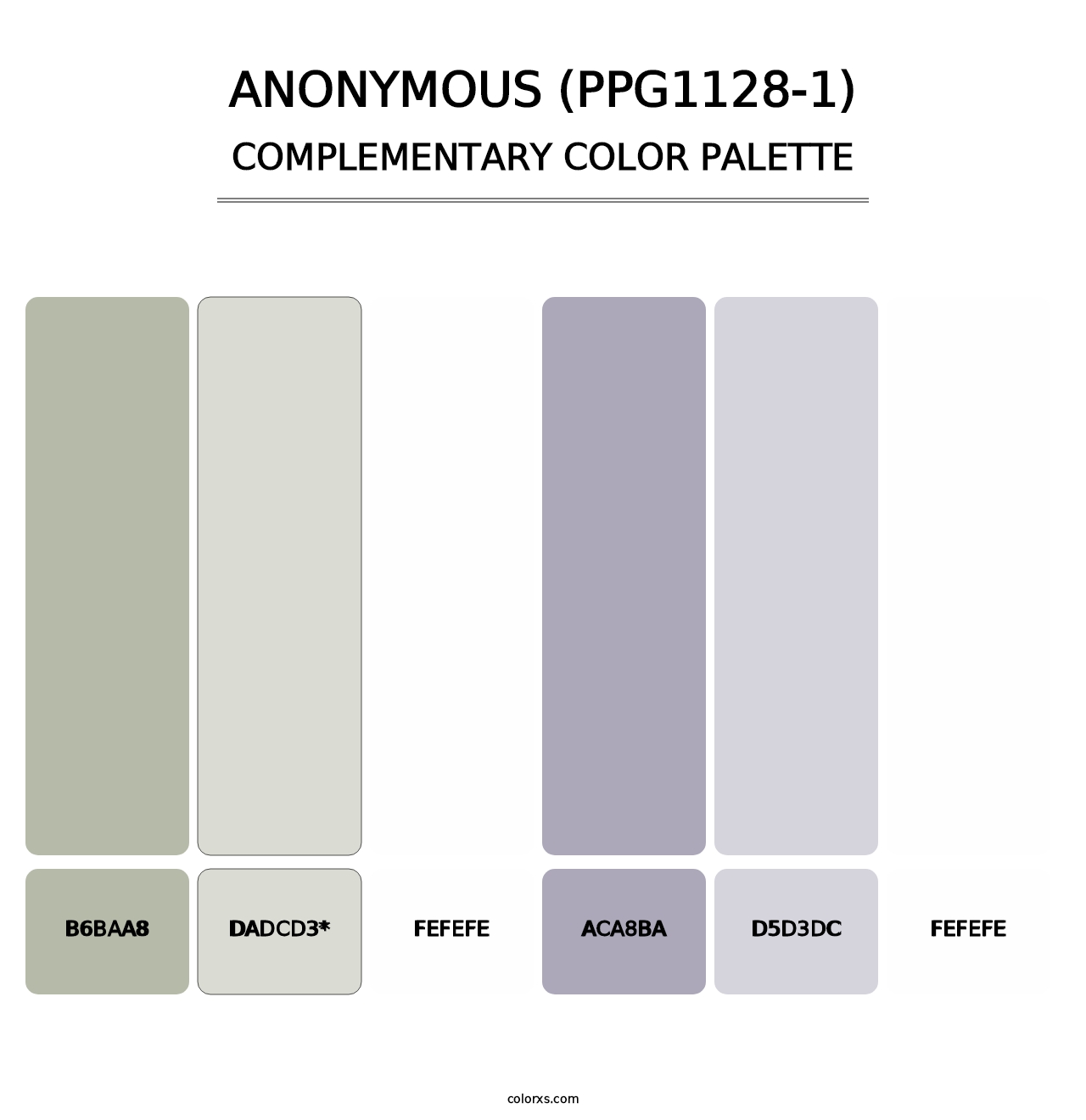 Anonymous (PPG1128-1) - Complementary Color Palette