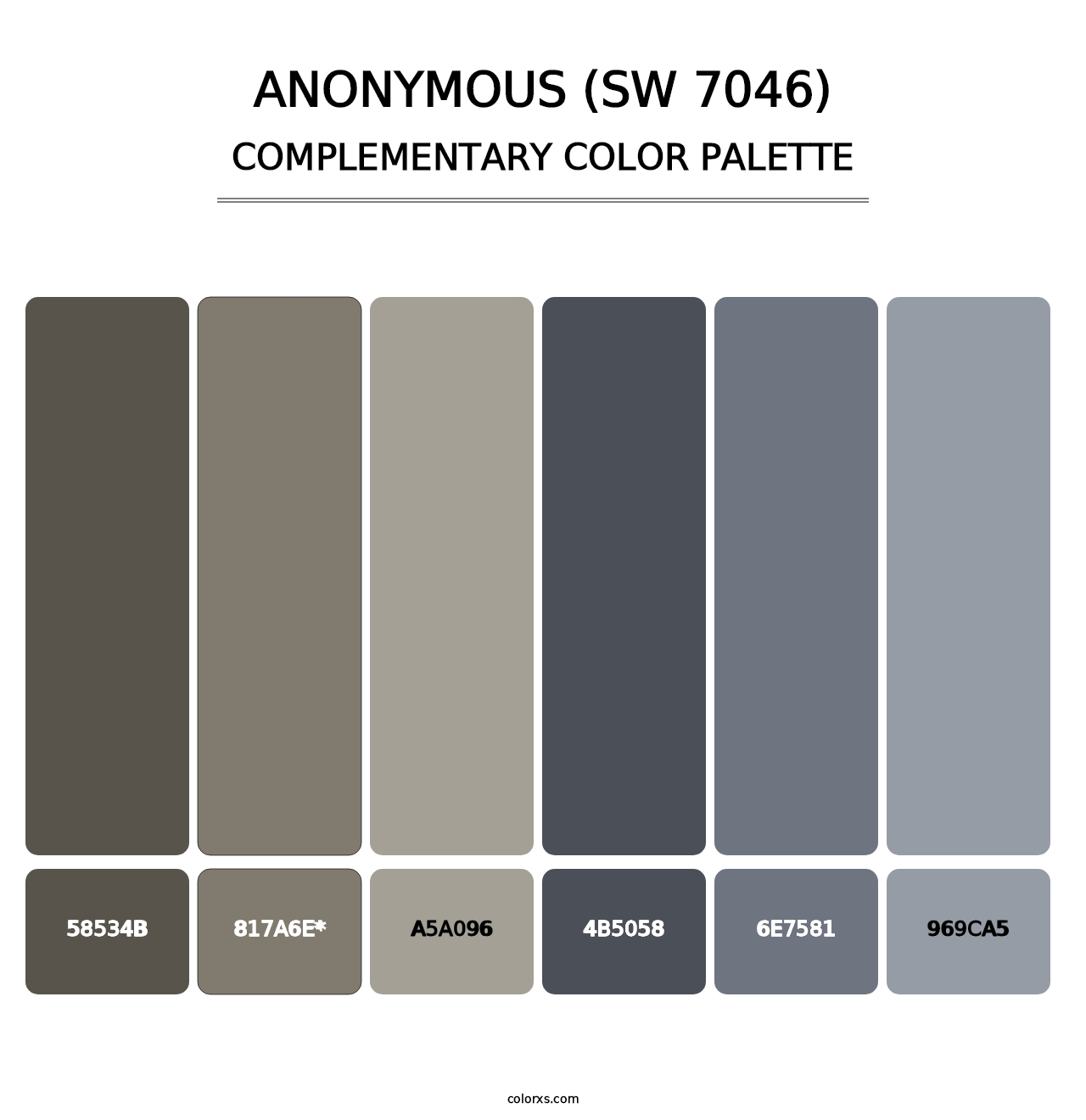 Anonymous (SW 7046) - Complementary Color Palette