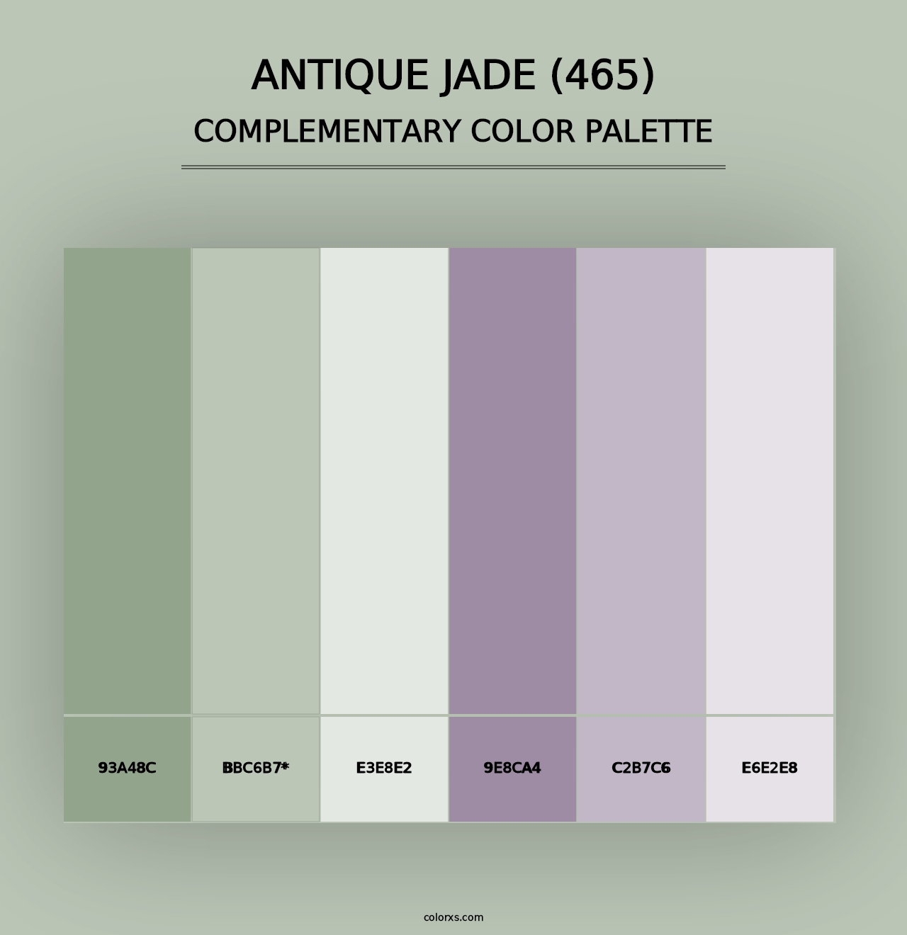 Antique Jade (465) - Complementary Color Palette