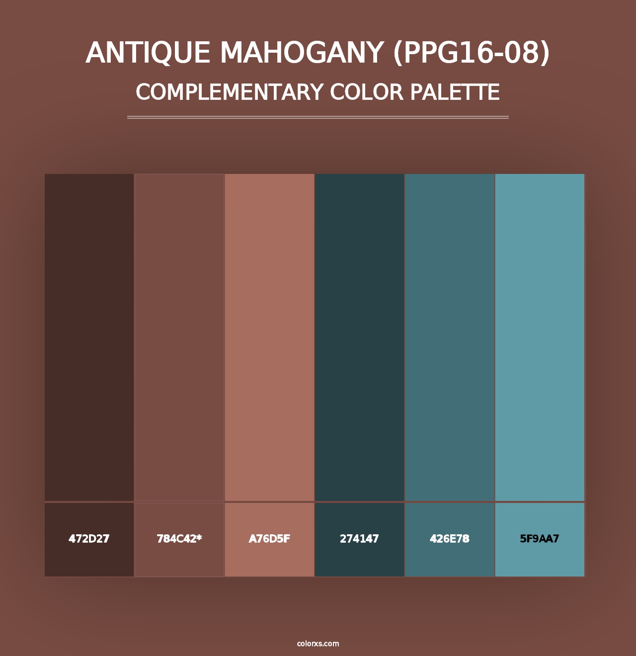 Antique Mahogany (PPG16-08) - Complementary Color Palette