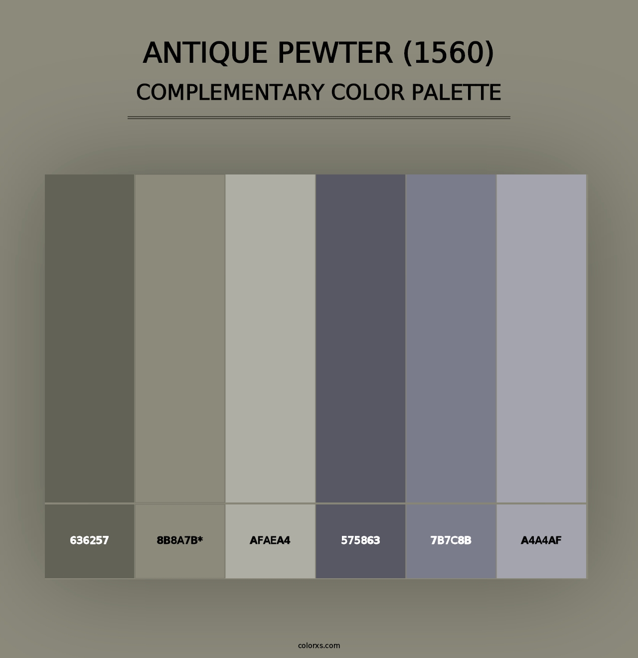 Antique Pewter (1560) - Complementary Color Palette