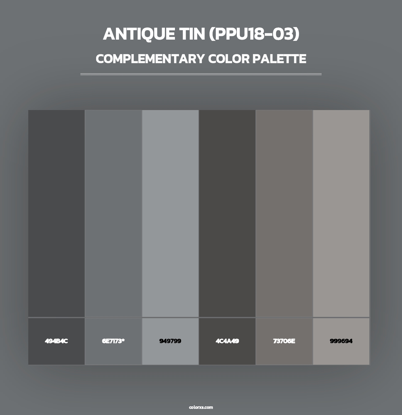 Antique Tin (PPU18-03) - Complementary Color Palette