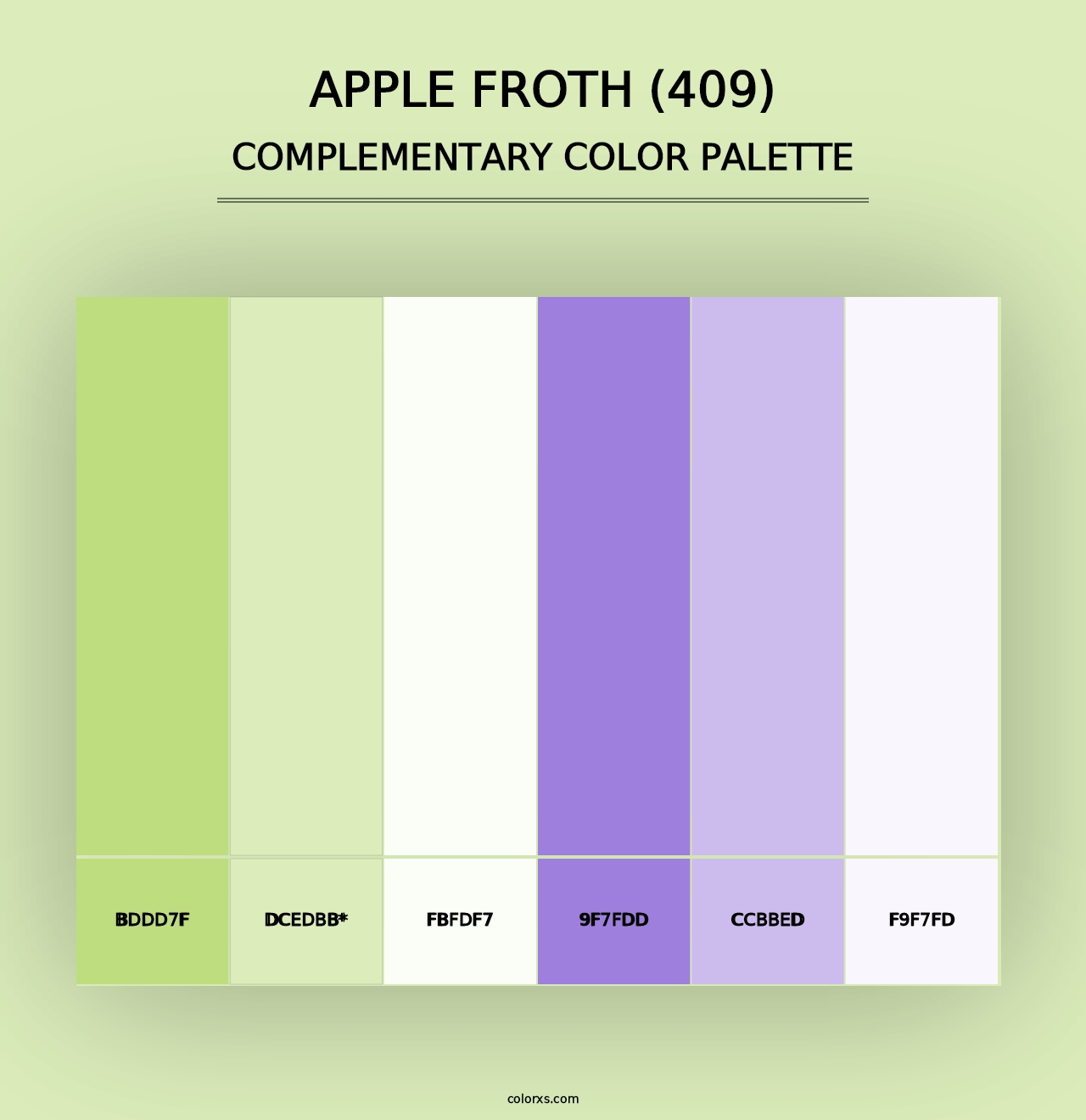 Apple Froth (409) - Complementary Color Palette