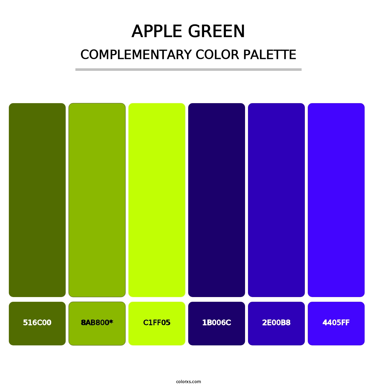 Apple Green - Complementary Color Palette