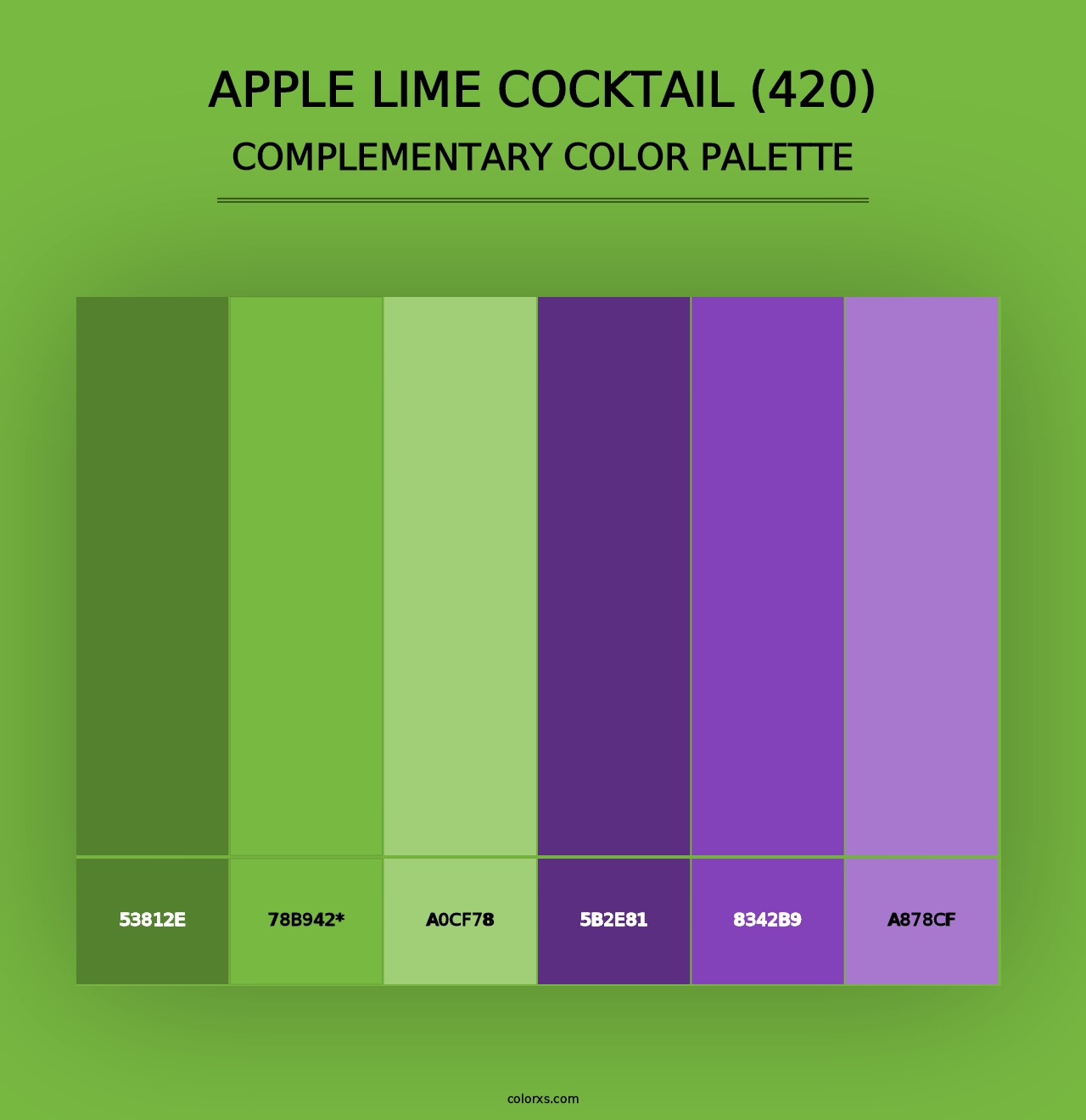 Apple Lime Cocktail (420) - Complementary Color Palette