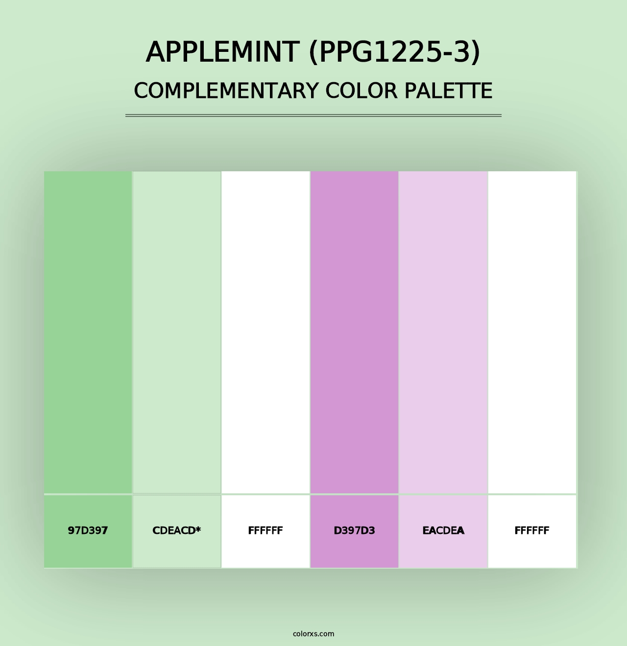 Applemint (PPG1225-3) - Complementary Color Palette