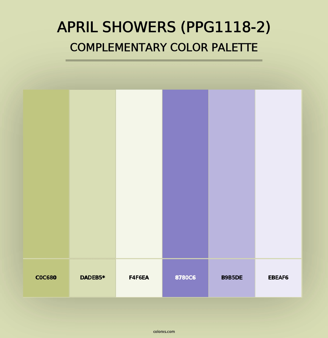 April Showers (PPG1118-2) - Complementary Color Palette