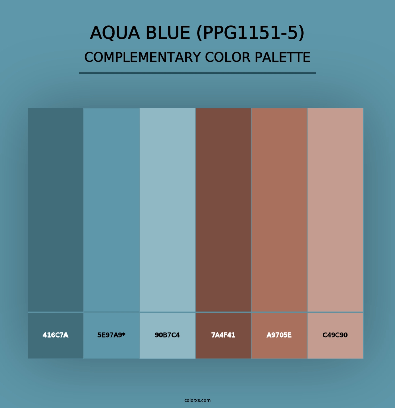 Aqua Blue (PPG1151-5) - Complementary Color Palette