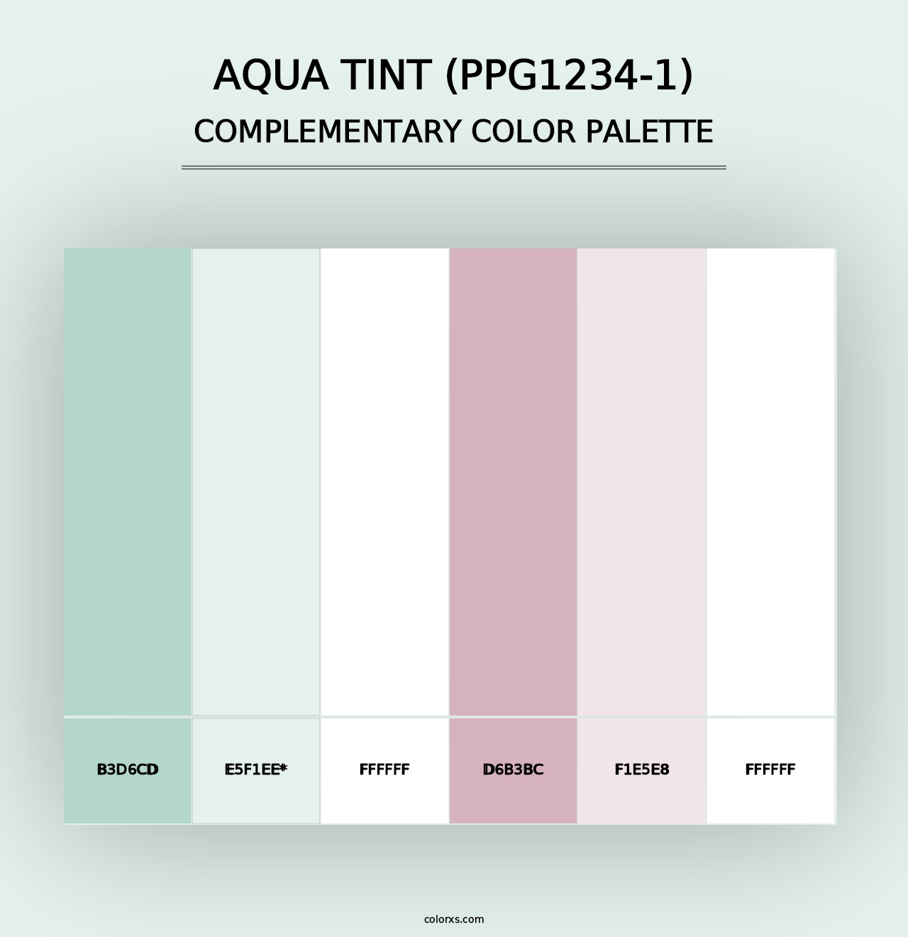 Aqua Tint (PPG1234-1) - Complementary Color Palette