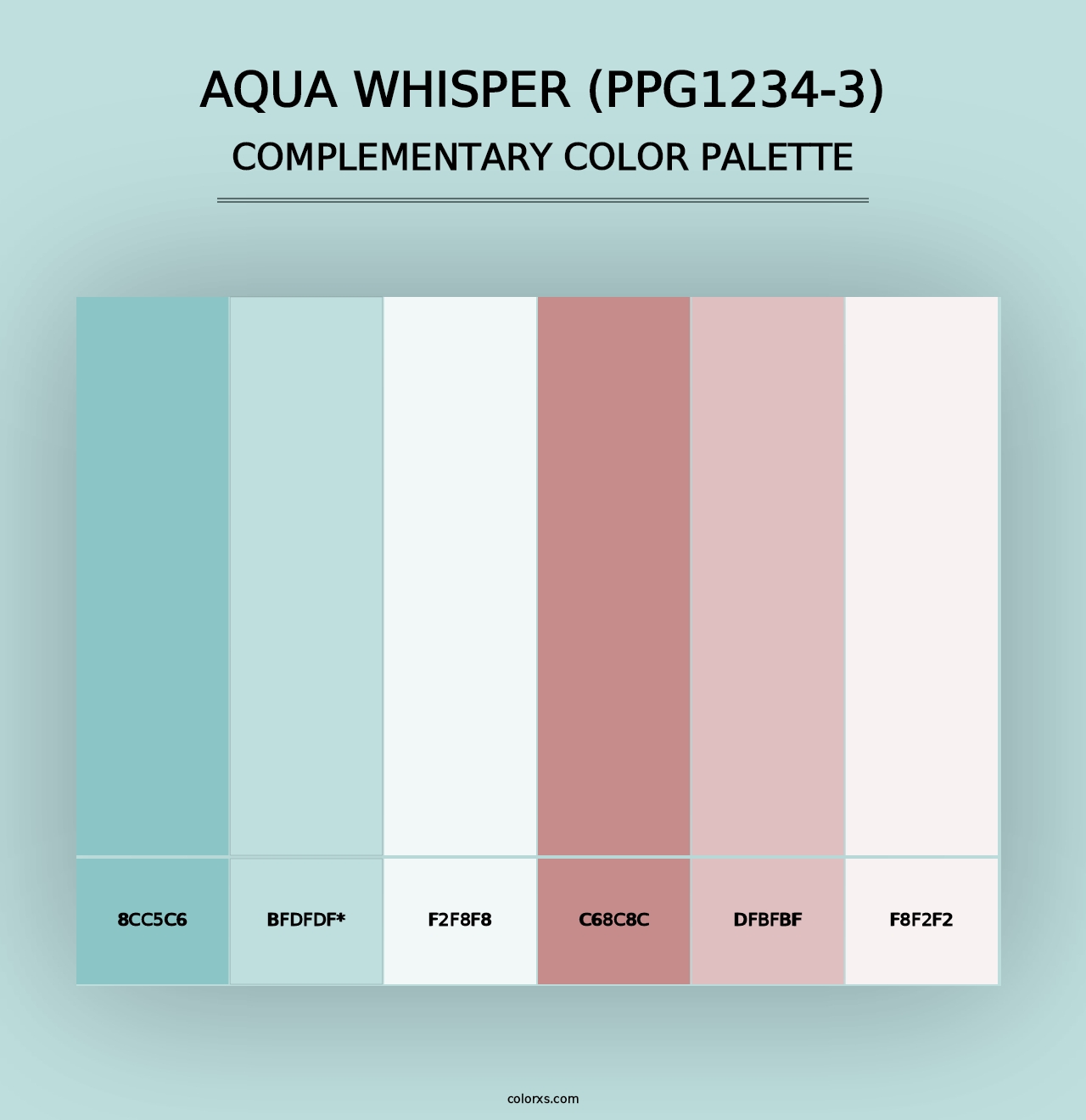 Aqua Whisper (PPG1234-3) - Complementary Color Palette