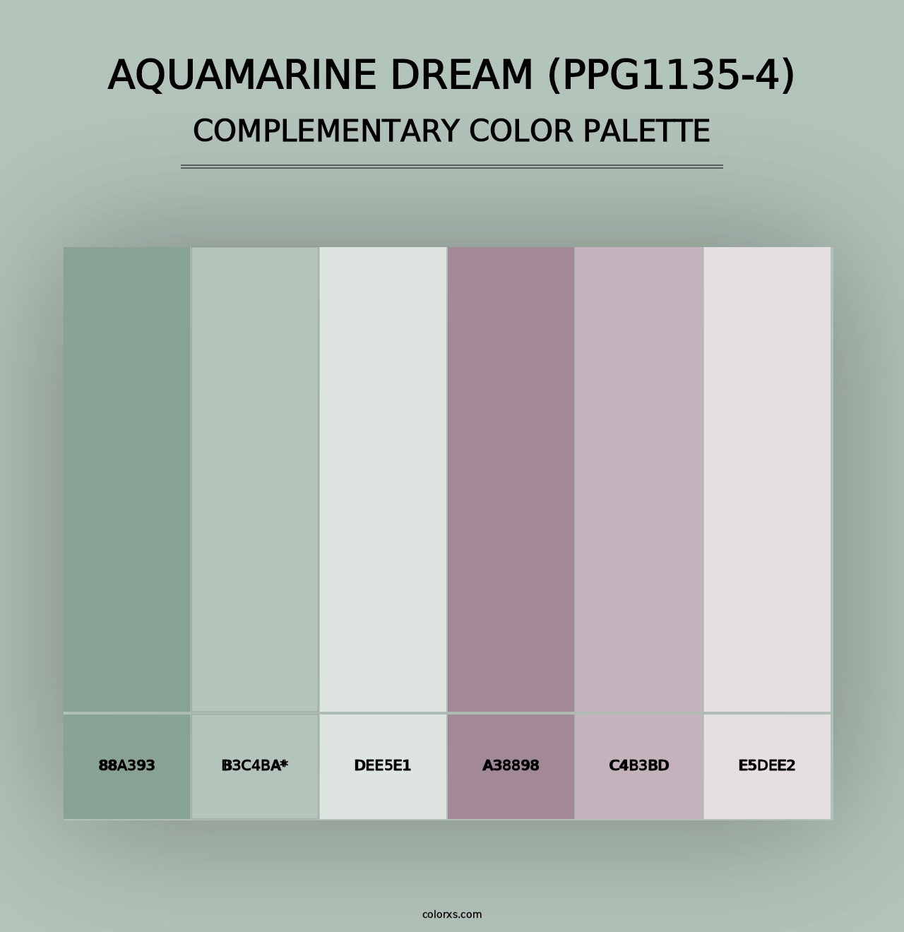 Aquamarine Dream (PPG1135-4) - Complementary Color Palette