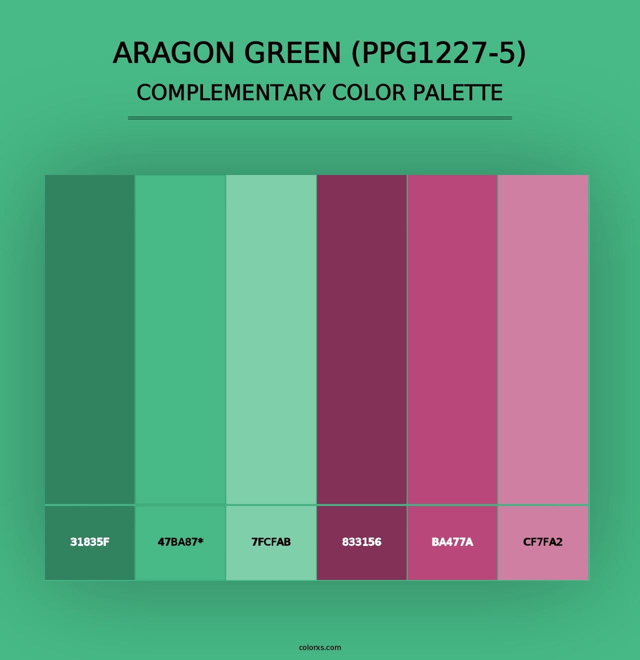 Aragon Green (PPG1227-5) - Complementary Color Palette