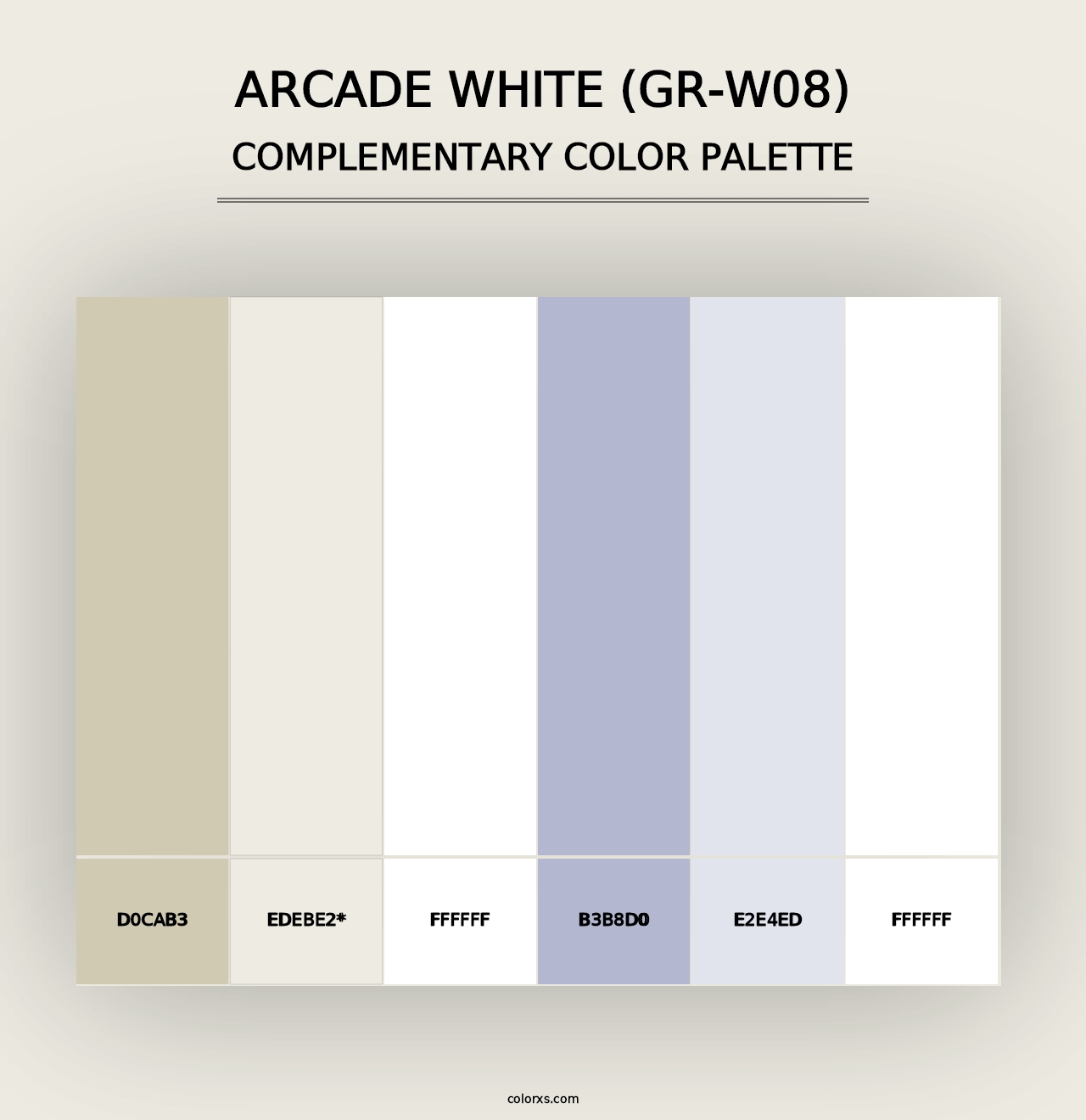 Arcade White (GR-W08) - Complementary Color Palette