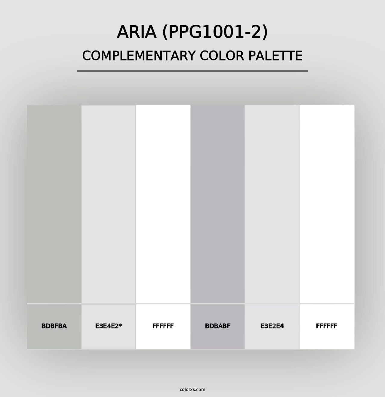 Aria (PPG1001-2) - Complementary Color Palette