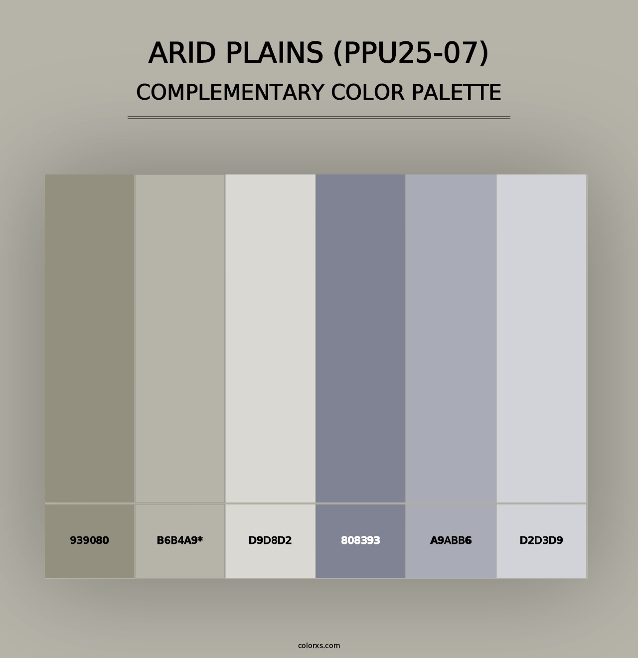 Arid Plains (PPU25-07) - Complementary Color Palette