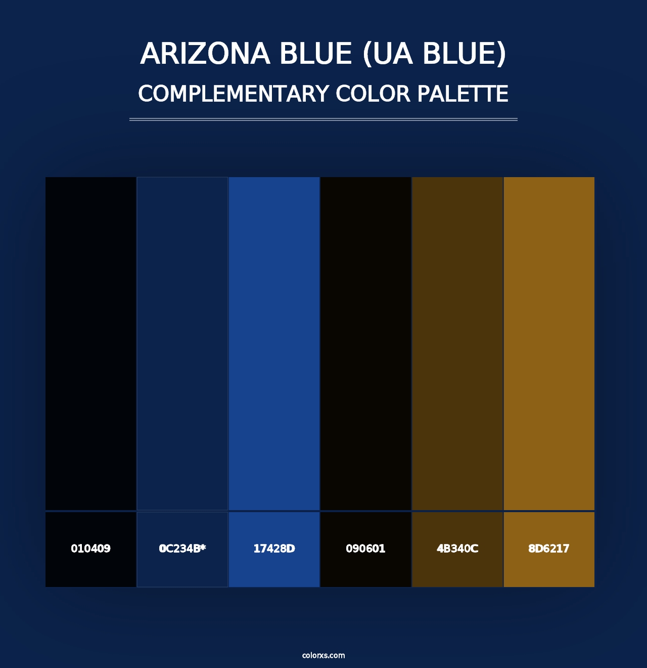 Arizona Blue (UA Blue) - Complementary Color Palette