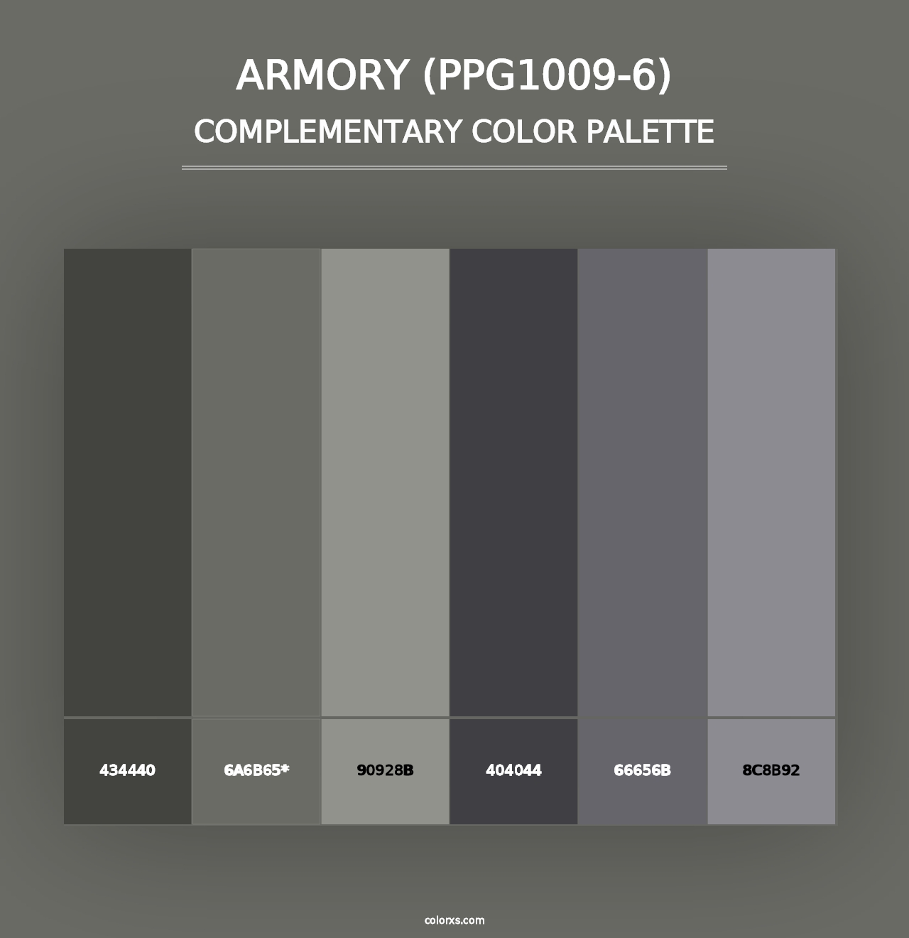 Armory (PPG1009-6) - Complementary Color Palette