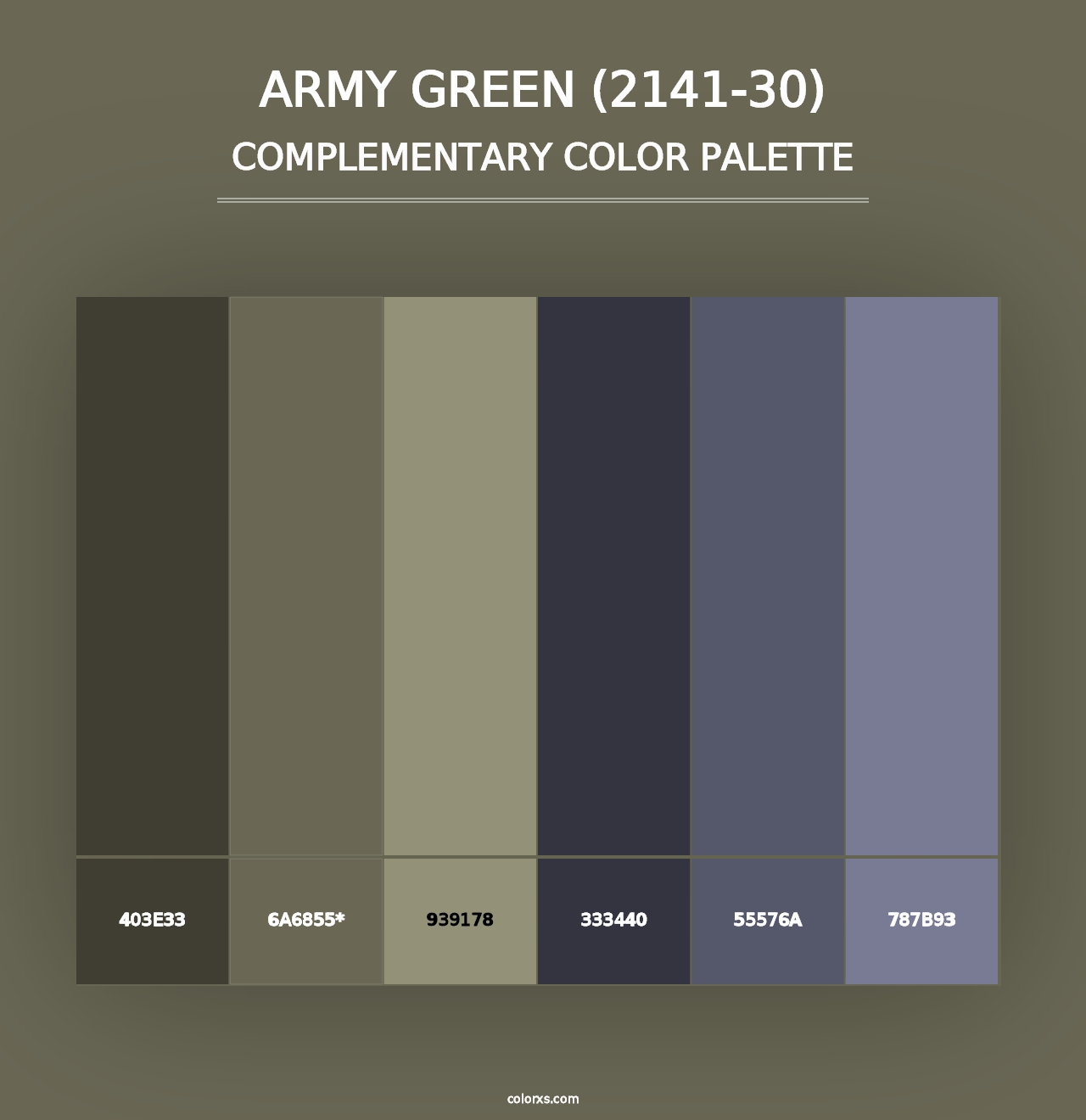 Army Green (2141-30) - Complementary Color Palette