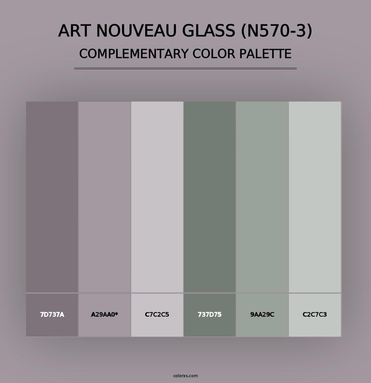 Art Nouveau Glass (N570-3) - Complementary Color Palette