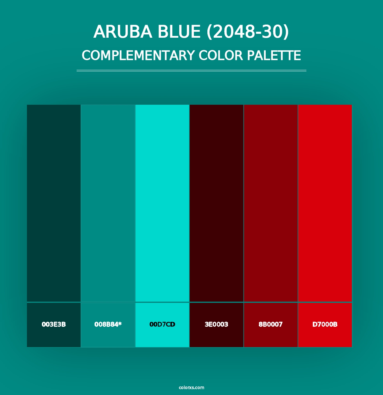 Aruba Blue (2048-30) - Complementary Color Palette