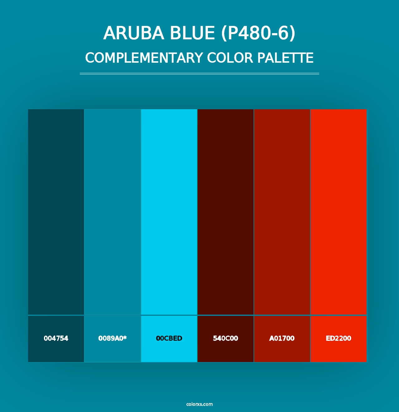 Aruba Blue (P480-6) - Complementary Color Palette