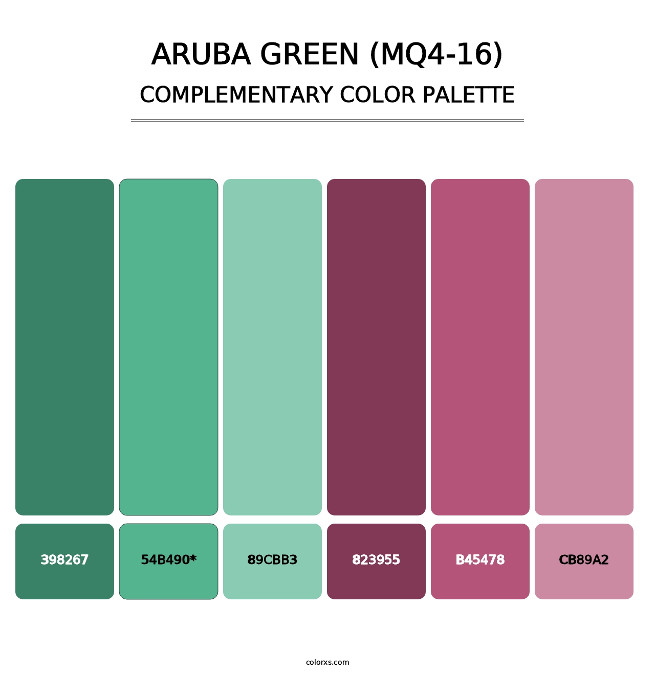 Aruba Green (MQ4-16) - Complementary Color Palette