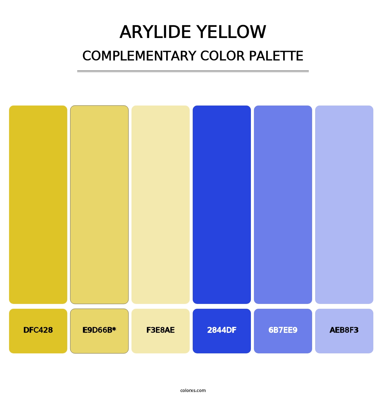 Arylide Yellow - Complementary Color Palette